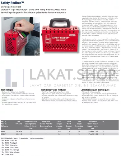 ABUS B835 Safety Redbox LOTO munkavédelmi eszköz tároló
