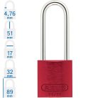 ABUS 72/30HB50 KA - Egységkulcsos lakat (Több lakat azonos kulccsal) - Piros - 096051