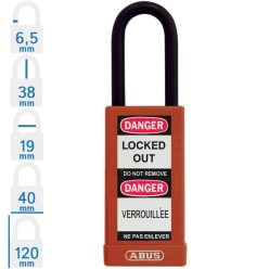   ABUS 74LB/40 LOTO hosszúkengyelű munkavédelmi kizáró lakat - Piros - 349706