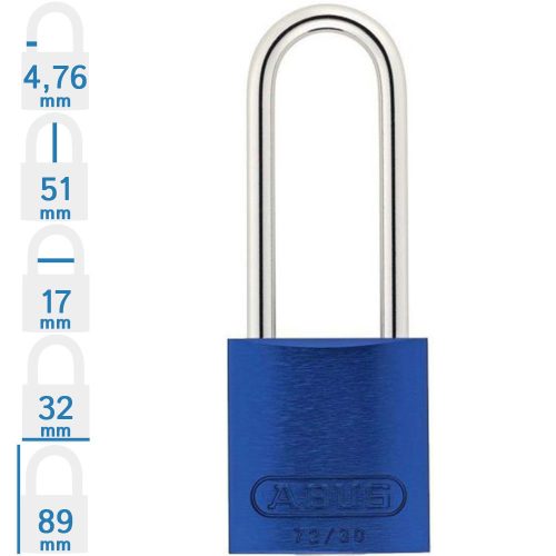 ABUS 72/30HB50 KA - Egységkulcsos lakat (Több lakat azonos kulccsal) - Kék - 768484