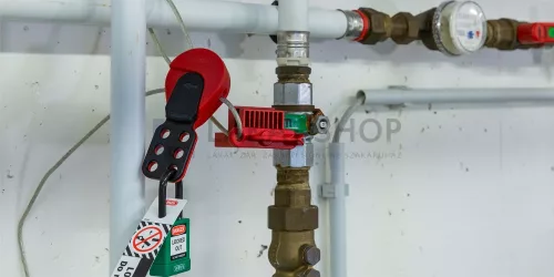 ABUS V500 LOTO munkavédelmi golyóscsap kizáró