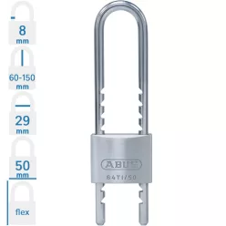   ABUS 64TI/50 HB60-150 állítható magasságú hosszúkengyelű lakat
