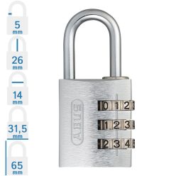 ABUS 724/30 számzáras lakat - Ezüst