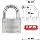 ABUS 64TI/40 KA6411 egységkulcsos lakat