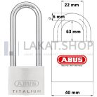 ABUS 64TI/40HB63 KA6411 hosszúkengyelű egységkulcsos lakat