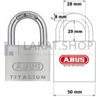 ABUS 64TI/50 KA6511 egységkulcsos lakat