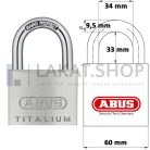 ABUS 64TI/60 KA6607 egységkulcsos lakat