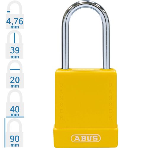 ABUS 76BS/40 KA - Egységkulcsos lakat (Több lakat azonos kulccsal) - Sárga