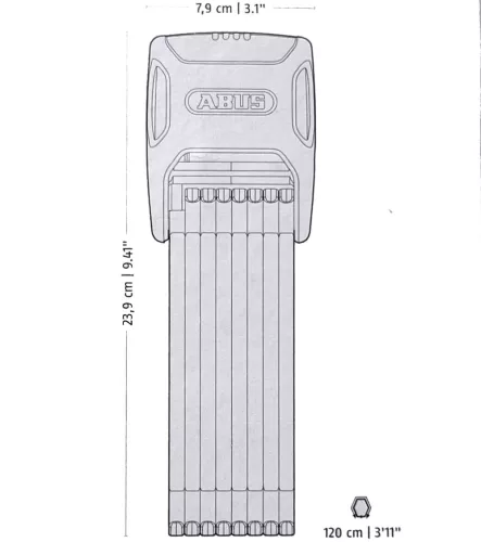 Abus Bordo Big Alarm 6000KA/120 BK SH X-Plus riasztós hajtogatható kerékpár lakat