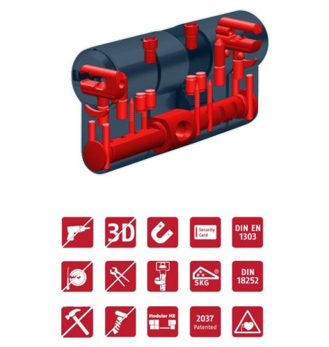 Abus Bravus 3500 MX Magnet prémium biztonsági zárbetét 30/75