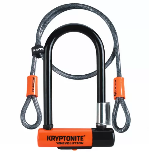 Kryptonite Evolution Mini-7 + hurokkábel Kulcsos U-lakat 