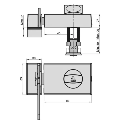Basi KS 500 45 SB felsőzár nyitáshatárolóval