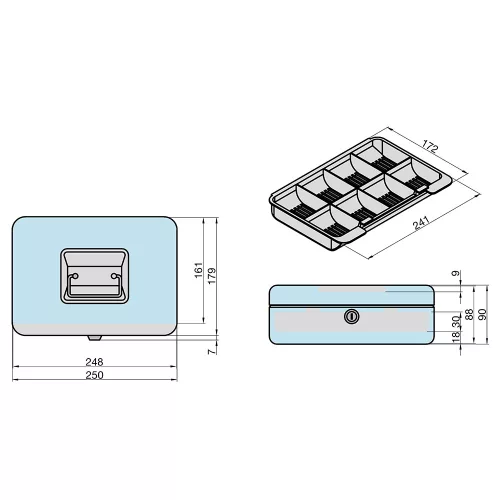 Basi GK 10L pénzkazetta érmetartóval