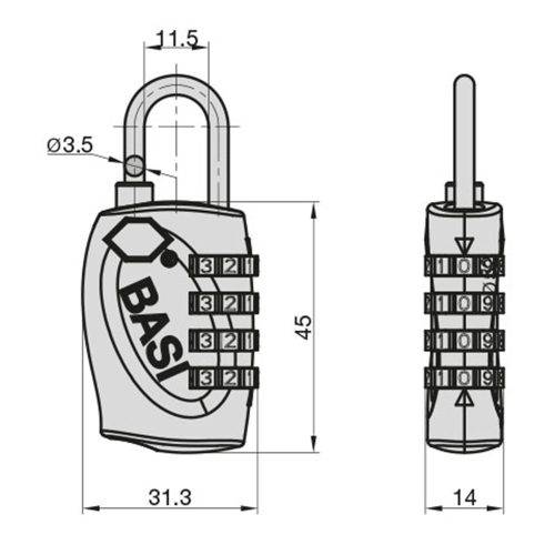 Basi KS 630 számzáras utazólakat