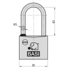 Basi VHS 612H 30 63 vízvédett hosszú kengyeles lakat