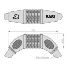 Basi ZR 308 megerősített kerékpárzár, 100 cm / 8 mm