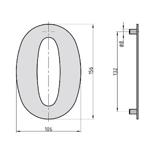 Basi HN 150 0 nemesacél házszám