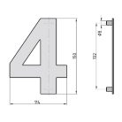 Basi HN 150 4 nemesacél házszám