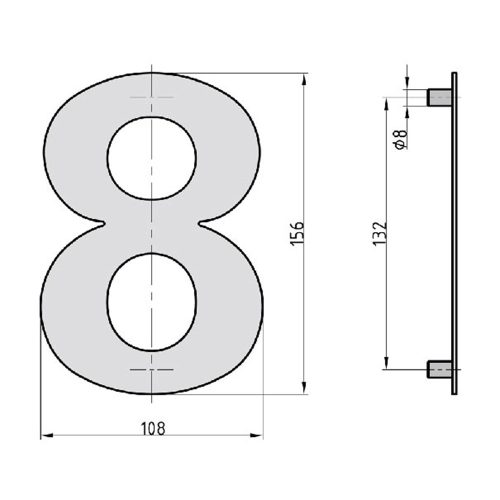 Basi HN 160 8 modern házszám