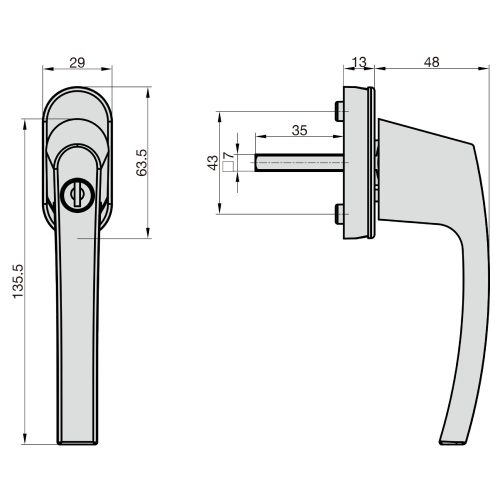 Basi FG 505 W zárható ablakkilincs