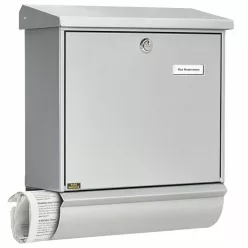   Burg Wachter ComfortSet 91300 SI nagyméretű kerítésen kívüli postaláda újságtartóval