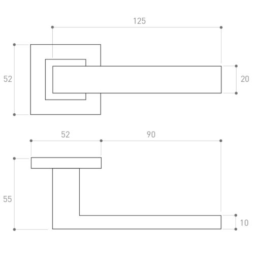 Metal-Bud TOPAZ szögletes rozettás kilincs