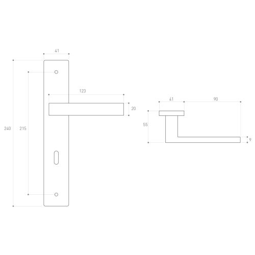 Metal-Bud QUBIK 72 PZ modern ajtókilincs