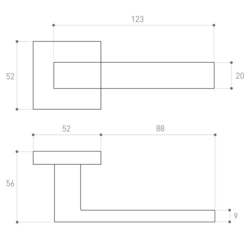 Metal-Bud QUBIK K divatos rozettás kilincs