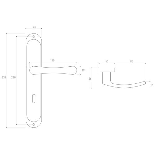 Metal-Bud SYDNEY 90 BB klasszikus ajtókilincs