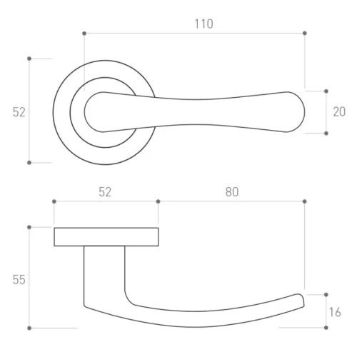 Metal-Bud SYDNEY klasszikus rozettás kilincs