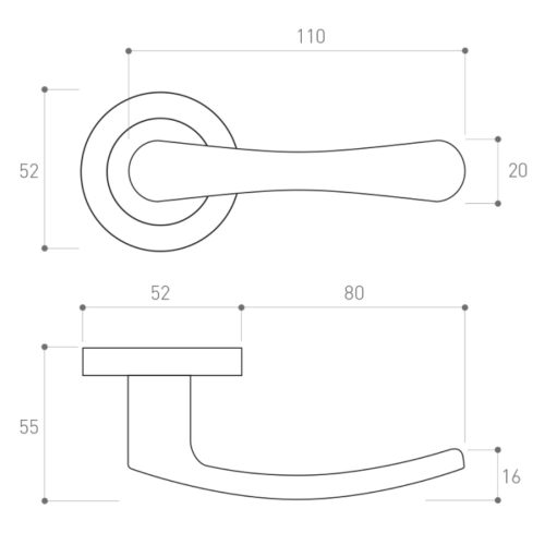 Metal-Bud SYDNEY klasszikus rozettás kilincs