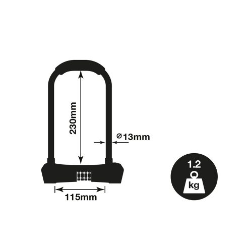 Yale YCUL2/13/230/1 számzáras kerékpár U lakat