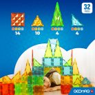 Geomag Magnetic Tiles Gems 32 darabos mágneses építőjáték