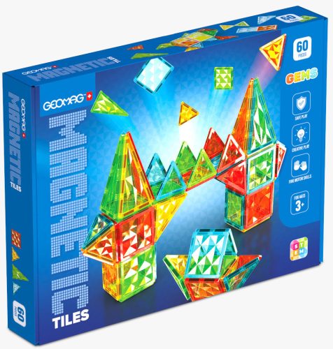 Geomag Magnetic Tiles Gems 60 darabos mágneses építőjáték 