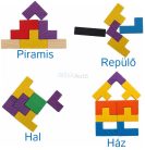 Fa tetris/puzzle logikai játék, 18 x 27 cm