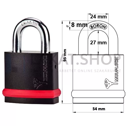 Mul-T-Lock NE8G KA 7x7 egységkulcsos lakat